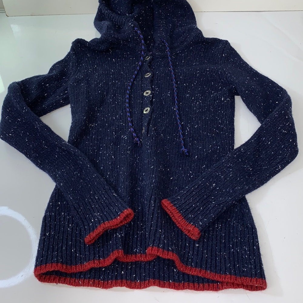 womens patagonia hooded pullover size small knitted merino wool